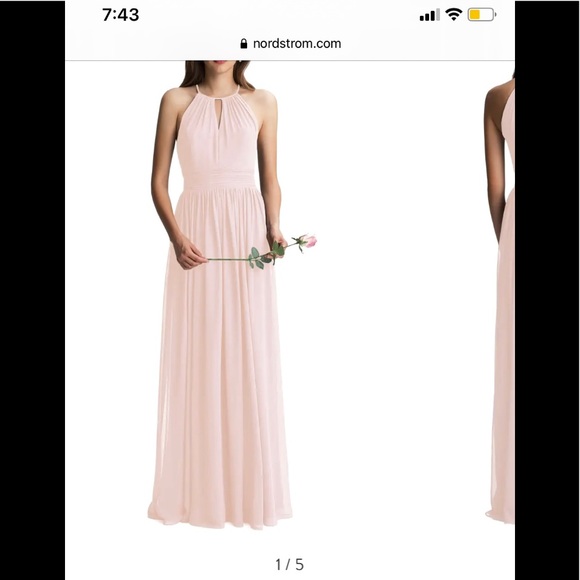 Bill Levkoff Dresses & Skirts - Levkoff Petal Pink Keyhole Neck A-Line Gown